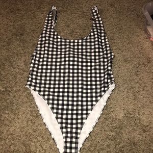 Gingham one piece swim suit